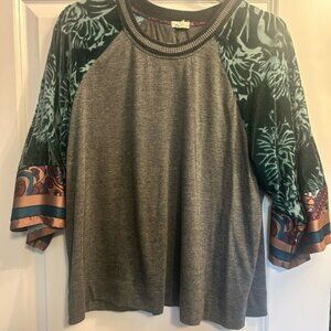 Anthropologie TINY Gray and Green Women's Top